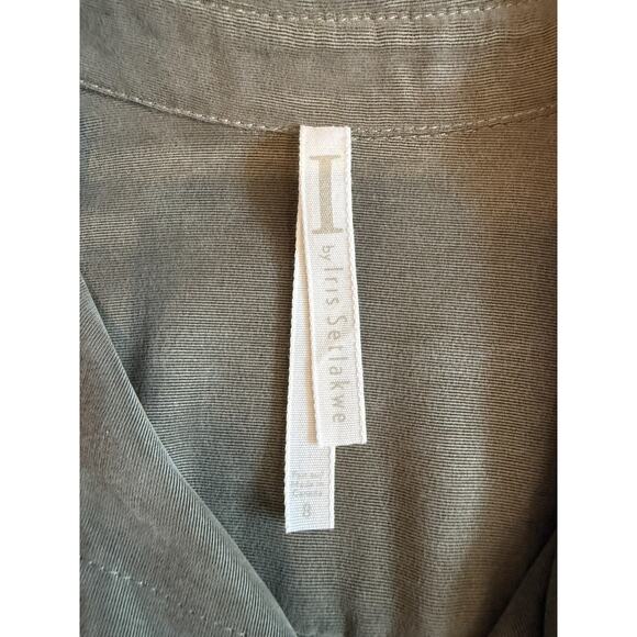 Iris Setlakwe Jumpsuit Womens Size 8 Olive Green Belted Button Front Collared - Picture 3 of 5